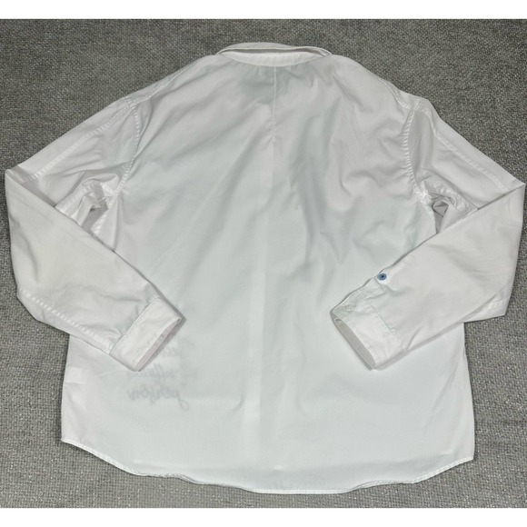 Julia Allert Shirt Womens Large White Oversized Long Sleeve Shirt Embroidery - Picture 2 of 12